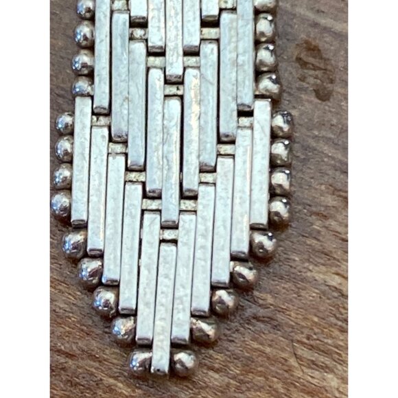 Vintage Silver Tone Geometric Dangle Earrings - Picture 2 of 2